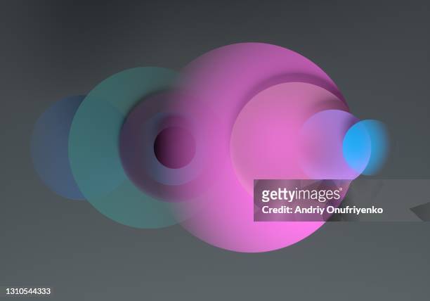 abstract intersected semi transparent circles - things that go together stock pictures, royalty-free photos & images