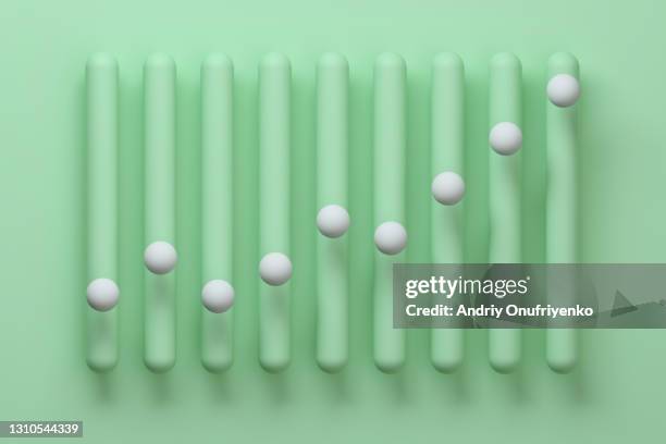 abstract vertical growing bar graph. - efficiency foto e immagini stock