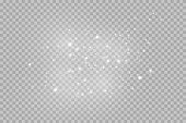Glowing light effect with many glitter particles isolated on transparent background. Vector starry cloud with dust. JPG
