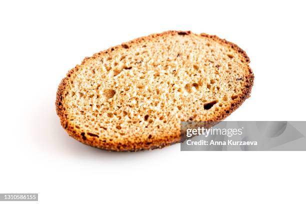 freshly baked bread isolated on white - center back stock-fotos und bilder