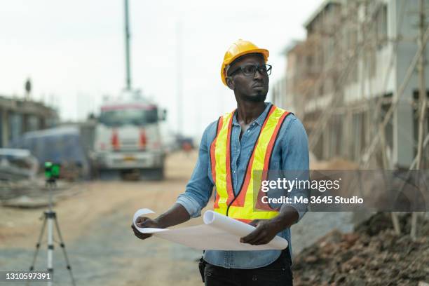 technicail engineer man working at site. construction worker professional engineer man. - construction worker stock pictures, royalty-free photos & images