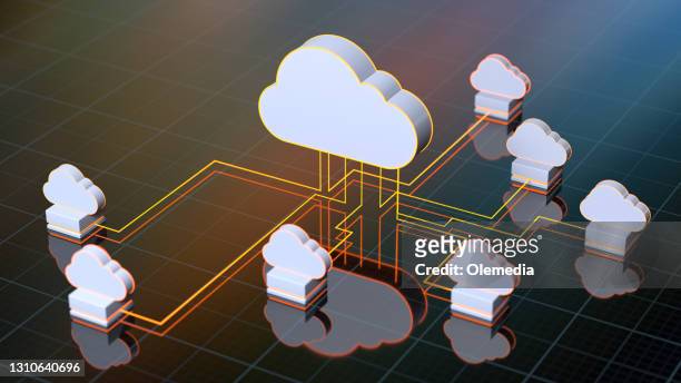 abstraktes cloud-computing-technologiekonzept - sicherungskopie stock-fotos und bilder