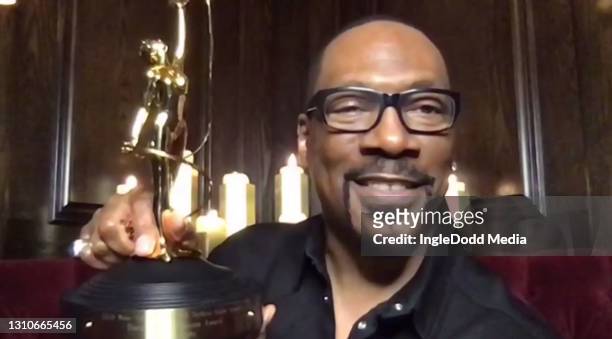 In this screengrab released on April 3, Eddie Murphy accepts the Distinguished Artisan Award at the 8th Annual Make-Up Artists & Hair Stylists Guild...