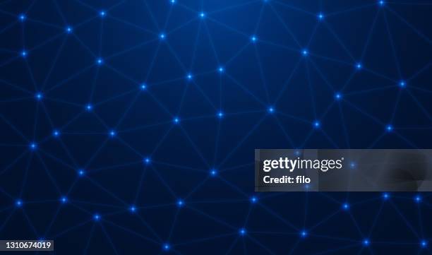 network blue connection space data grid background - dots pattern data streaming vector stock illustrations