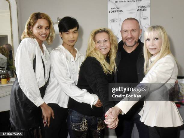 Actress Kevhoney Scarlett, director Jeremy Bellet, actress Fiona Gélin, actor Pascal Soetens and actress Patricia Charpentier attend "Un Dernier...