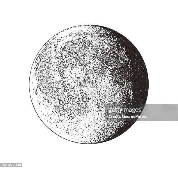 full moon - moon phases white background stock illustrations