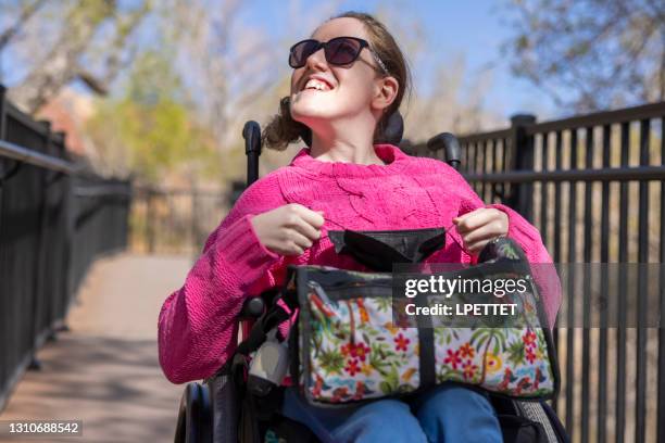 woman with disability exploring - developmental disability stock pictures, royalty-free photos & images