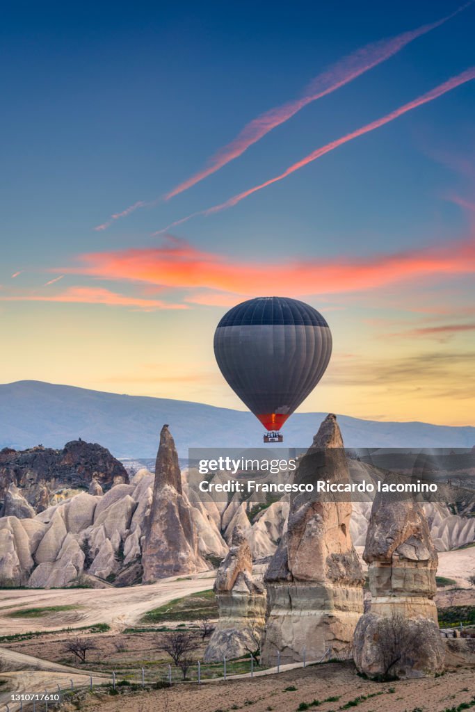 Hot air balloons at sunrise. Cappadocia, Turkey