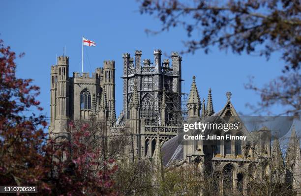 General view of Ely Cathedral ahead of The Gemini Boat Race on April 04, 2021 in Ely, England. Due to current strict social distancing measures and...