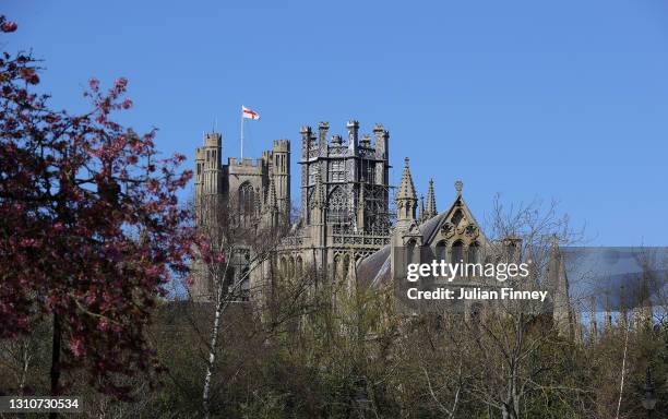 General view of Ely Cathedral ahead of The Gemini Boat Race on April 04, 2021 in Ely, England. Due to current strict social distancing measures and...