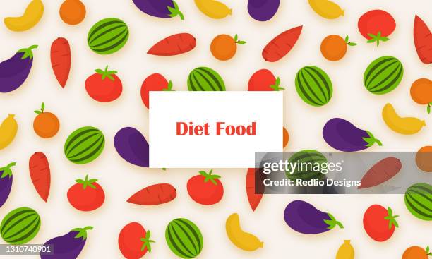 diet food pattern background - lemon top view stock illustrations