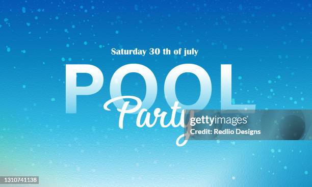 ilustraciones, imágenes clip art, dibujos animados e iconos de stock de diseño de la tarjeta de invitación de la fiesta de la piscina - fiesta de piscina