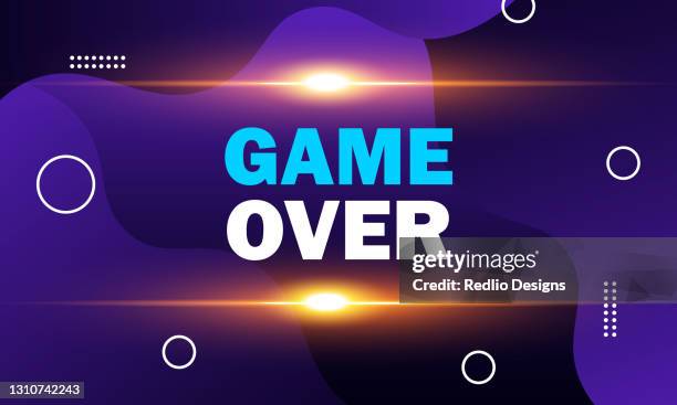 spiel über konzept hintergrund-stock-illustration - game over short phrase stock-grafiken, -clipart, -cartoons und -symbole