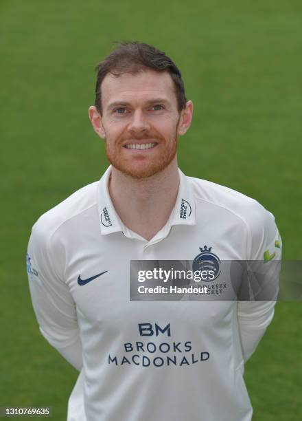 In this handout provided by Middlesex CCC, James Harris poses for a portrait during the Middlesex CCC Photocall at Lord's Cricket Ground on March 24,...