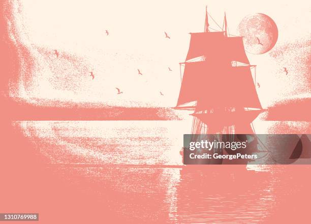 tall ship - sail texture stock illustrations