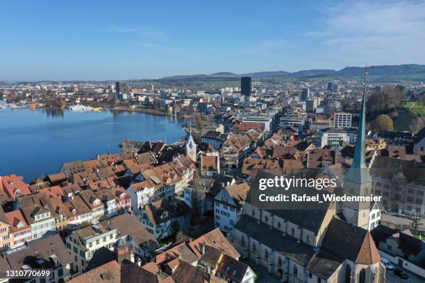 zug city - switzerland city stock-fotos und bilder