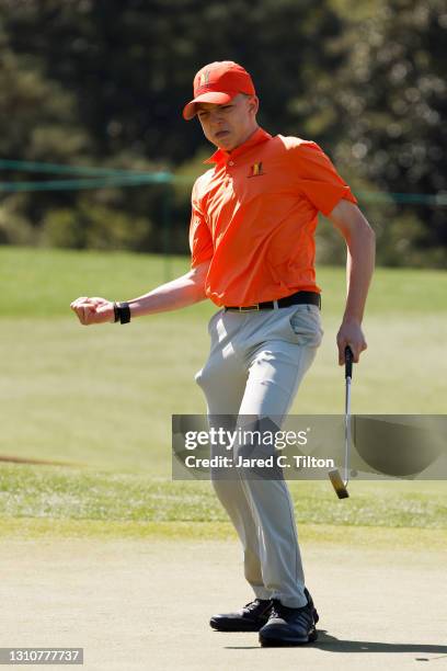 Finn Burkholder, participant in the boys 12-13, competes during the Drive, Chip and Putt Championship at Augusta National Golf Club on April 04, 2021...