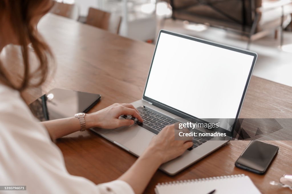 Blank laptop screen template mock up.
