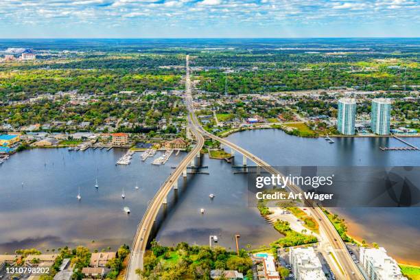 daytona beach aerial - the two towers stock pictures, royalty-free photos & images