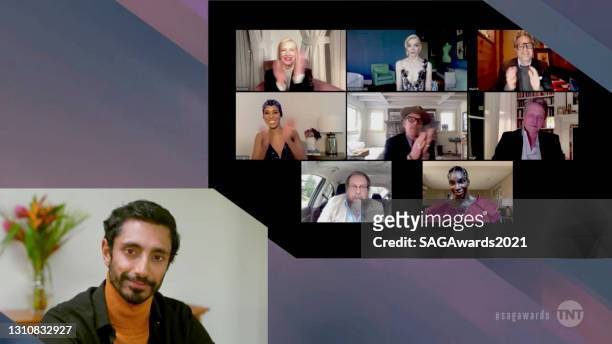 In this screengrab released on April 4 Ramy Youssef, Cate Blanchett, Anya Taylor-Joy, Mark Ruffalo, Kerry Washington, Ethan Hawke, Hugh Grant, Bill...
