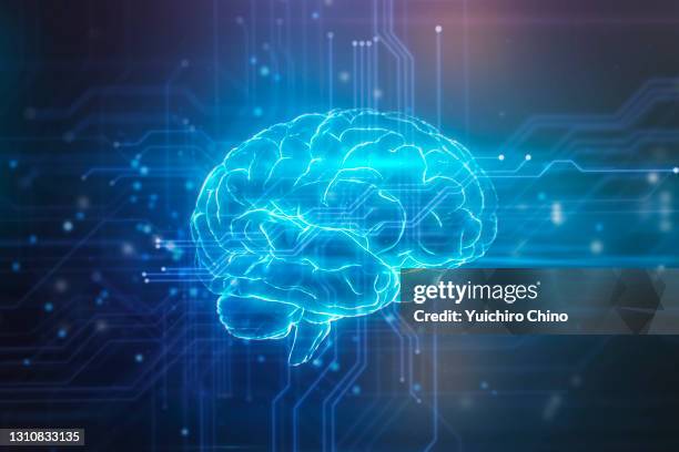 ai brain and circuitry - genius fotografías e imágenes de stock