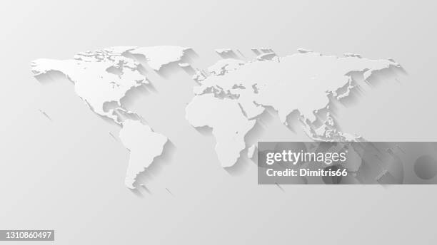 world map - 3d monochrome background stock illustrations