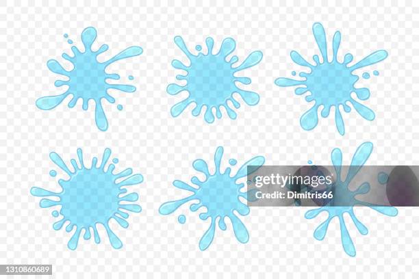 blob transparent splash set on checked background. - spilling stock illustrations