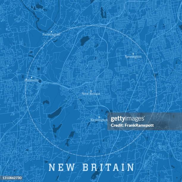 new britain ct city vector road map blue text - farmington connecticut stock illustrations