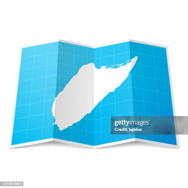 cozumel map folded, isolated on white background - cozumel mexico stock illustrations