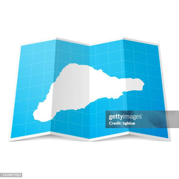easter island map folded, isolated on white background - easter island chile stock illustrations