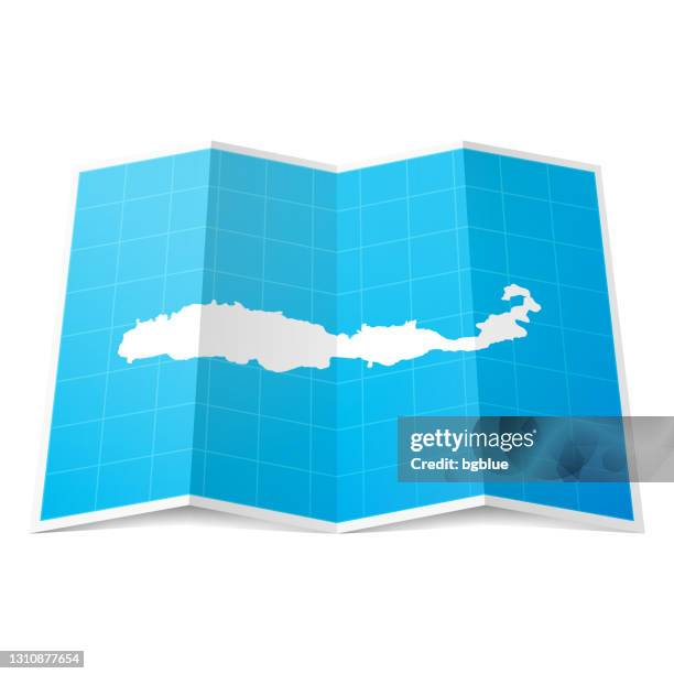 flores map folded, isolated on white background - folded map stock illustrations