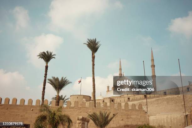 beautiful architecture of the citadel and the mosque of mohammed ali at cairo egypt - cidadela do cairo imagens e fotografias de stock