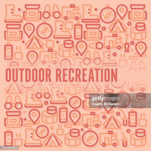 outdoor recreation pattern - picnic table background stock illustrations