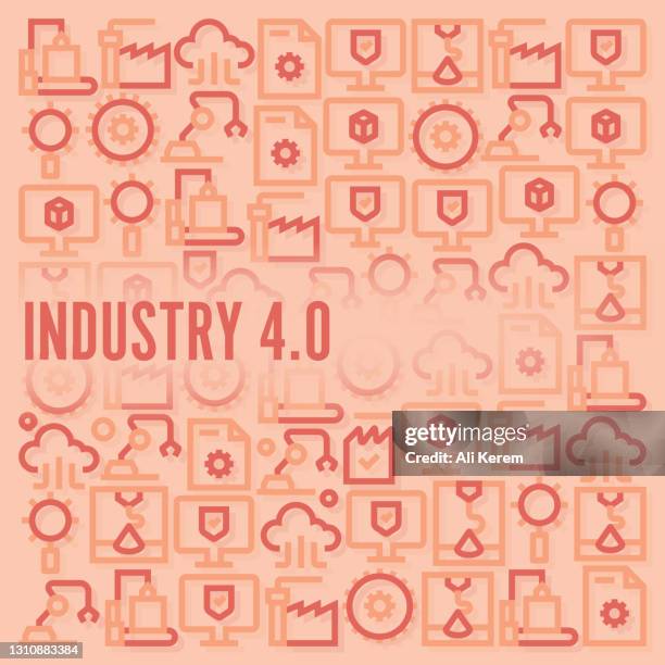 industry 4.0 pattern - cad computer stock illustrations