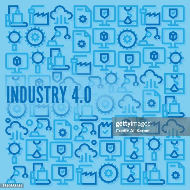 industry 4.0 pattern - digital clock numbers stock illustrations