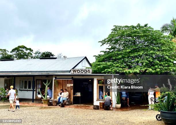 woods: seasonal & sustainable artisan food cafe - australian cafe stock pictures, royalty-free photos & images