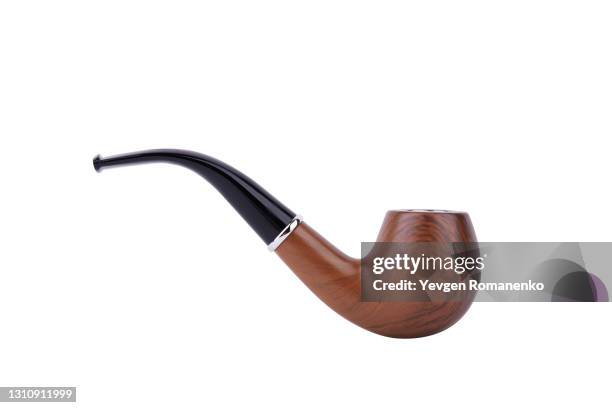 smoking pipe isolated on white background - pipes stock pictures, royalty-free photos & images