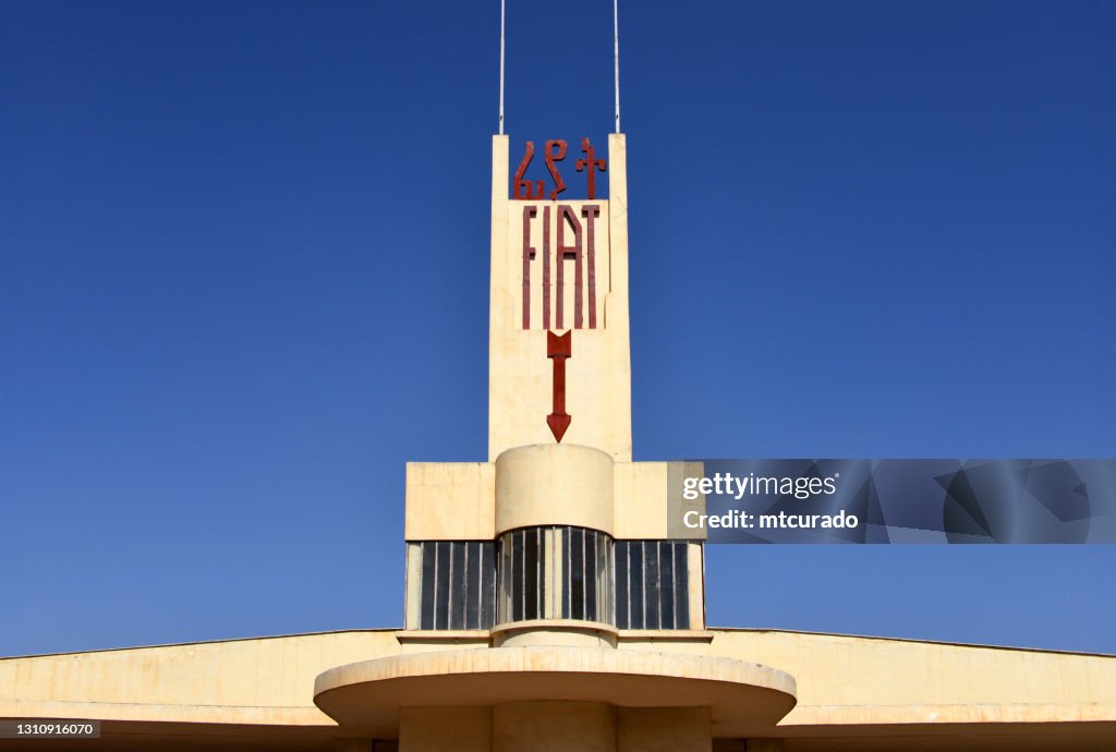 Art-deco gas station - 1930s avant-garde architecture - FIAT Tagliero building, Asmara, Eritrea