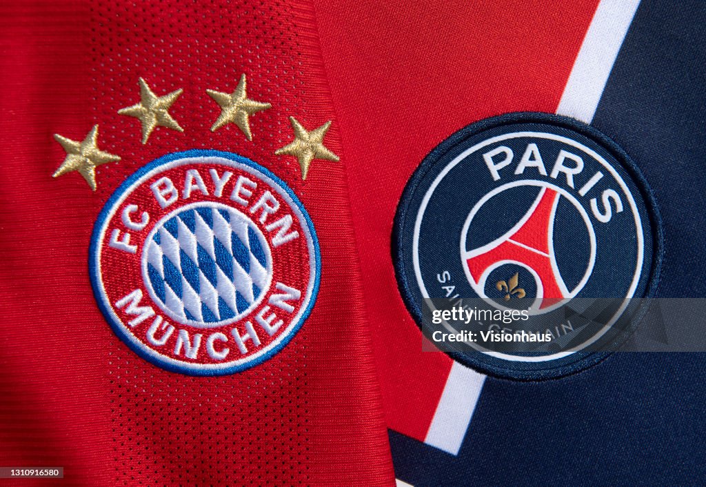 The FC Bayern Munich and Paris Saint-Germain Club Badges