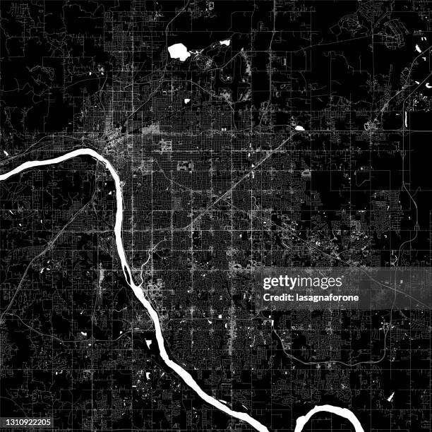 ilustraciones, imágenes clip art, dibujos animados e iconos de stock de mapa vectorial de tulsa, oklahoma usa - tulsa