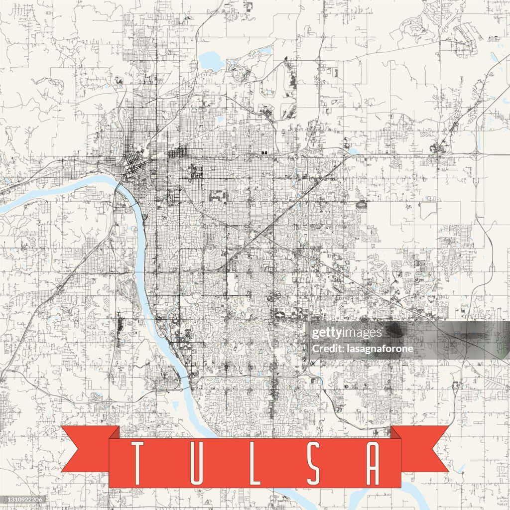 Tulsa, Oklahoma USA Vector Map