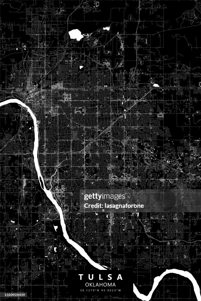 Tulsa, Oklahoma USA Vector Map
