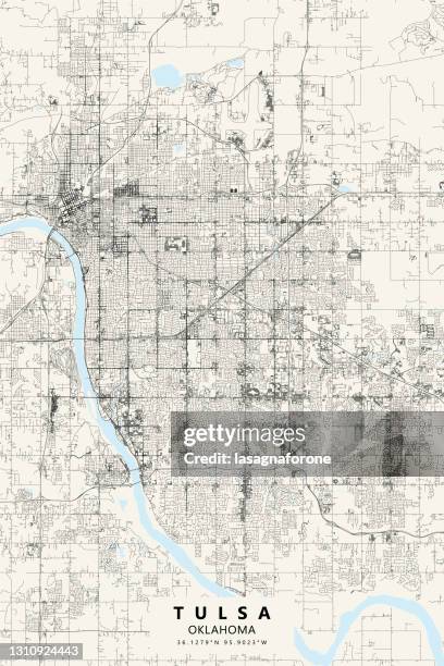 tulsa, oklahoma usa vector map - tulsa traveling stock illustrations