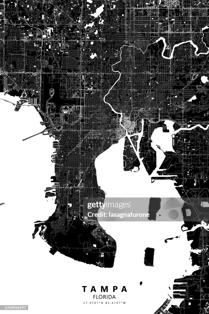 Tampa, Florida USA Vector Map