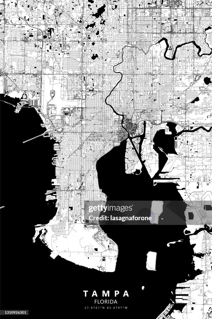 Tampa, Florida USA Vector Map