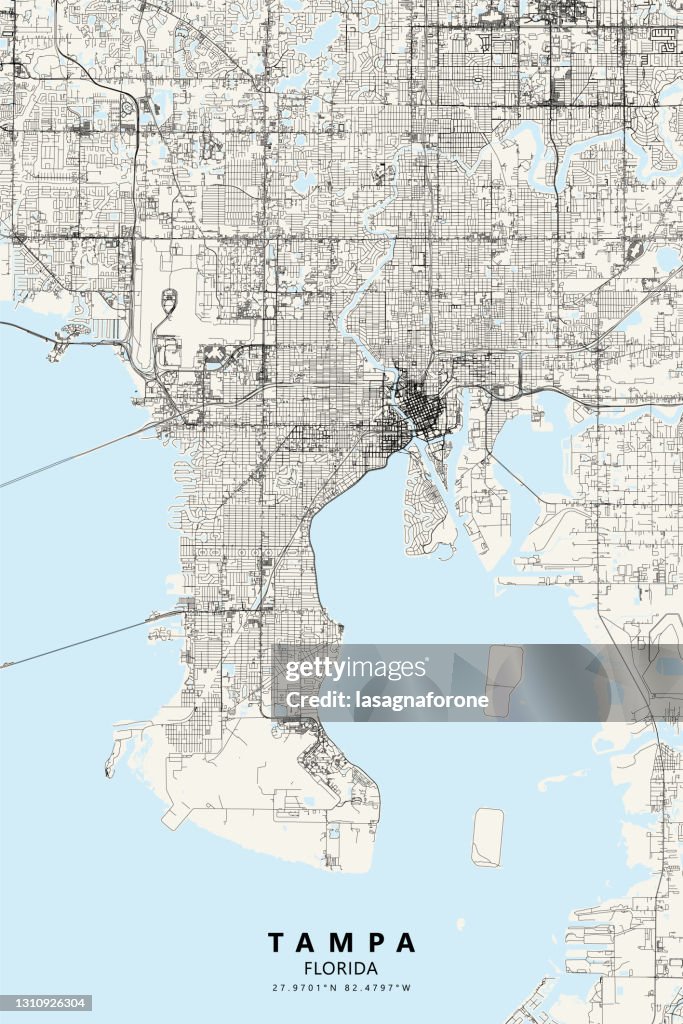 Tampa, Florida USA Vector Map