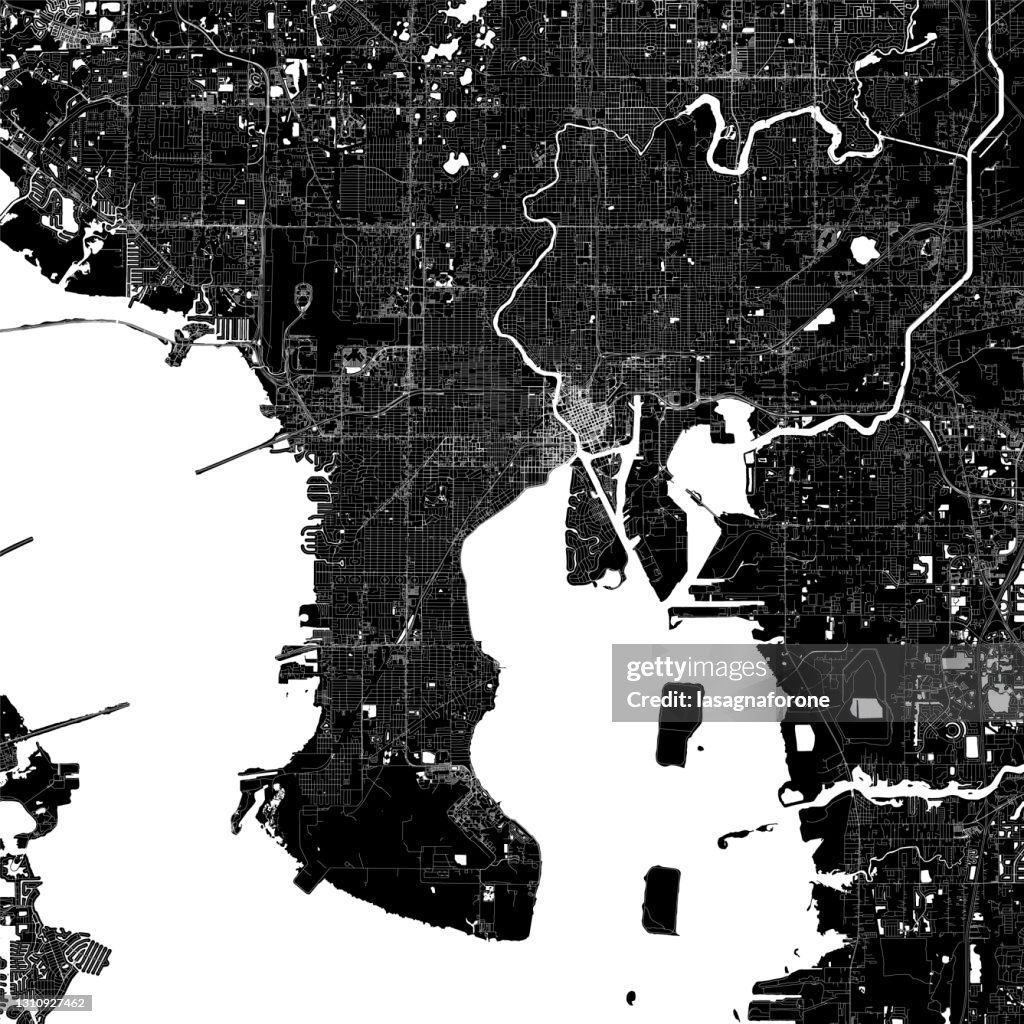 Mapa de vectores de Tampa, Florida EE.UU.