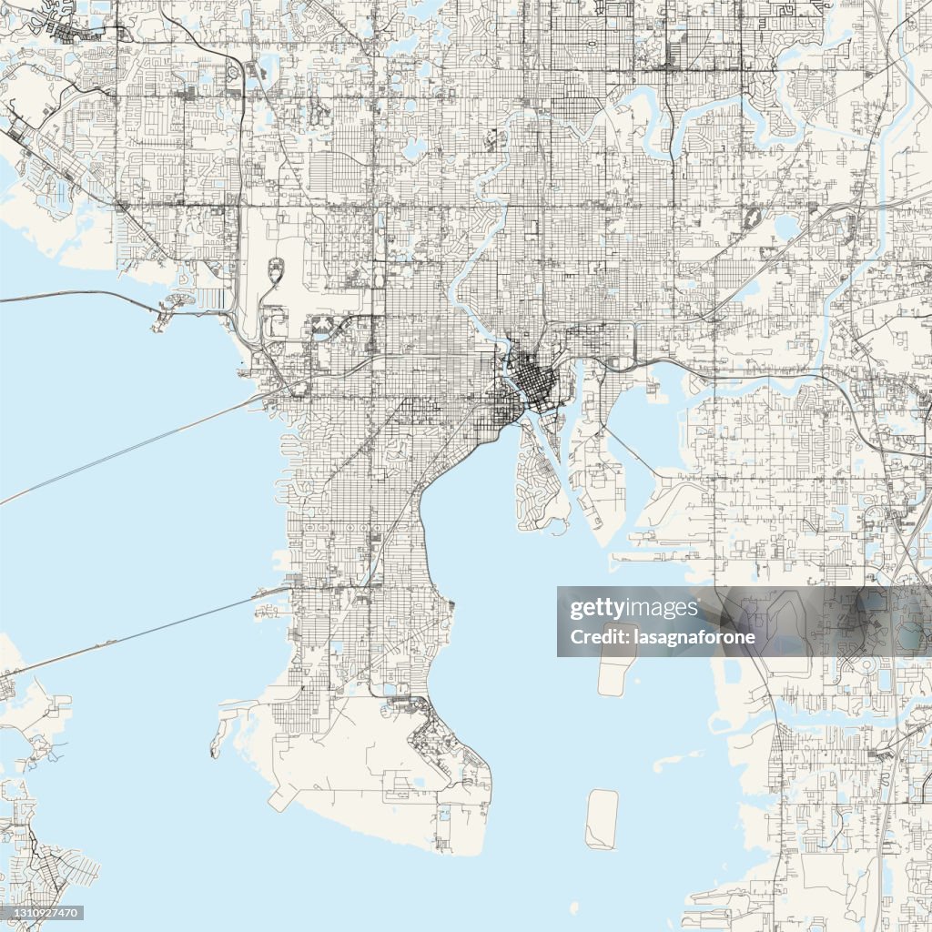 Tampa, Florida USA Vector Kaart