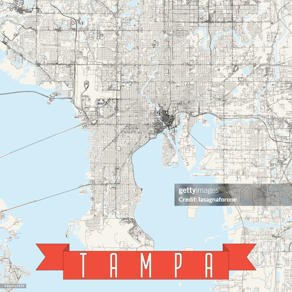 Tampa, Florida USA Vector Map