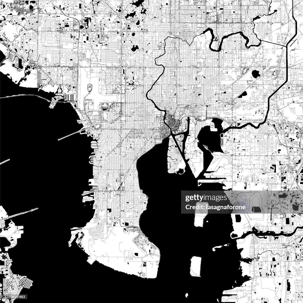 Tampa, Florida USA Vector Map